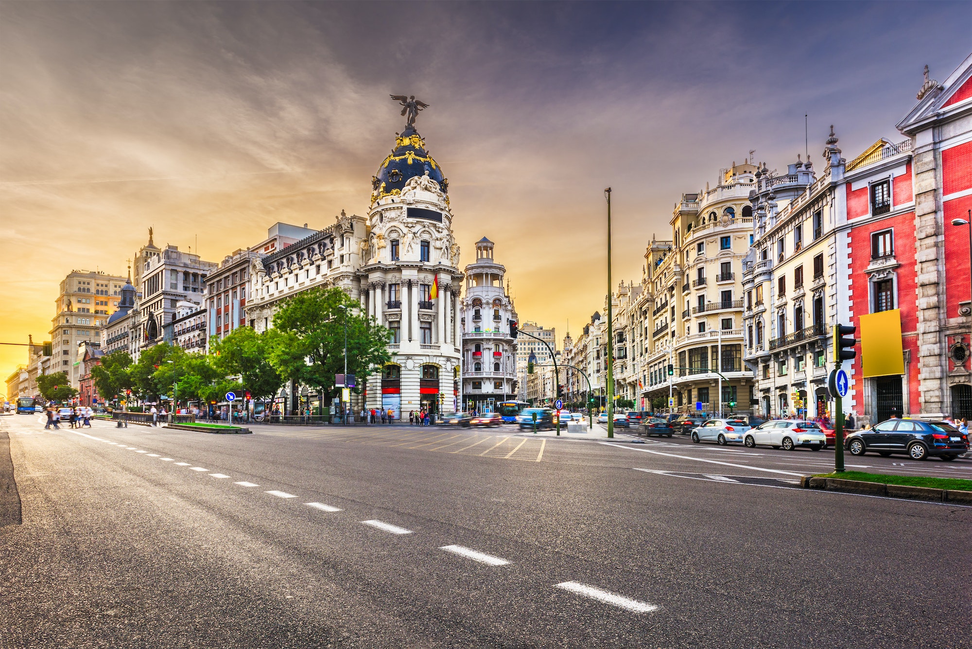 Madrid, Spain cityscape a